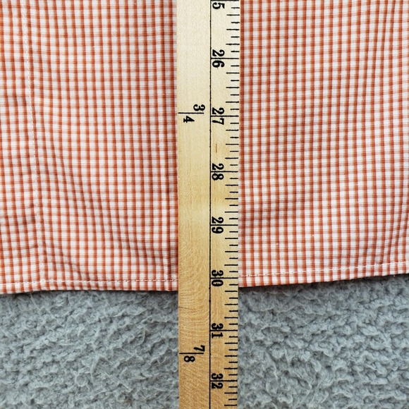 Ocean Coast Shirt Mens Medium Red White‎ Check Button Up Short Sleeve Pockets - Picture 12 of 14